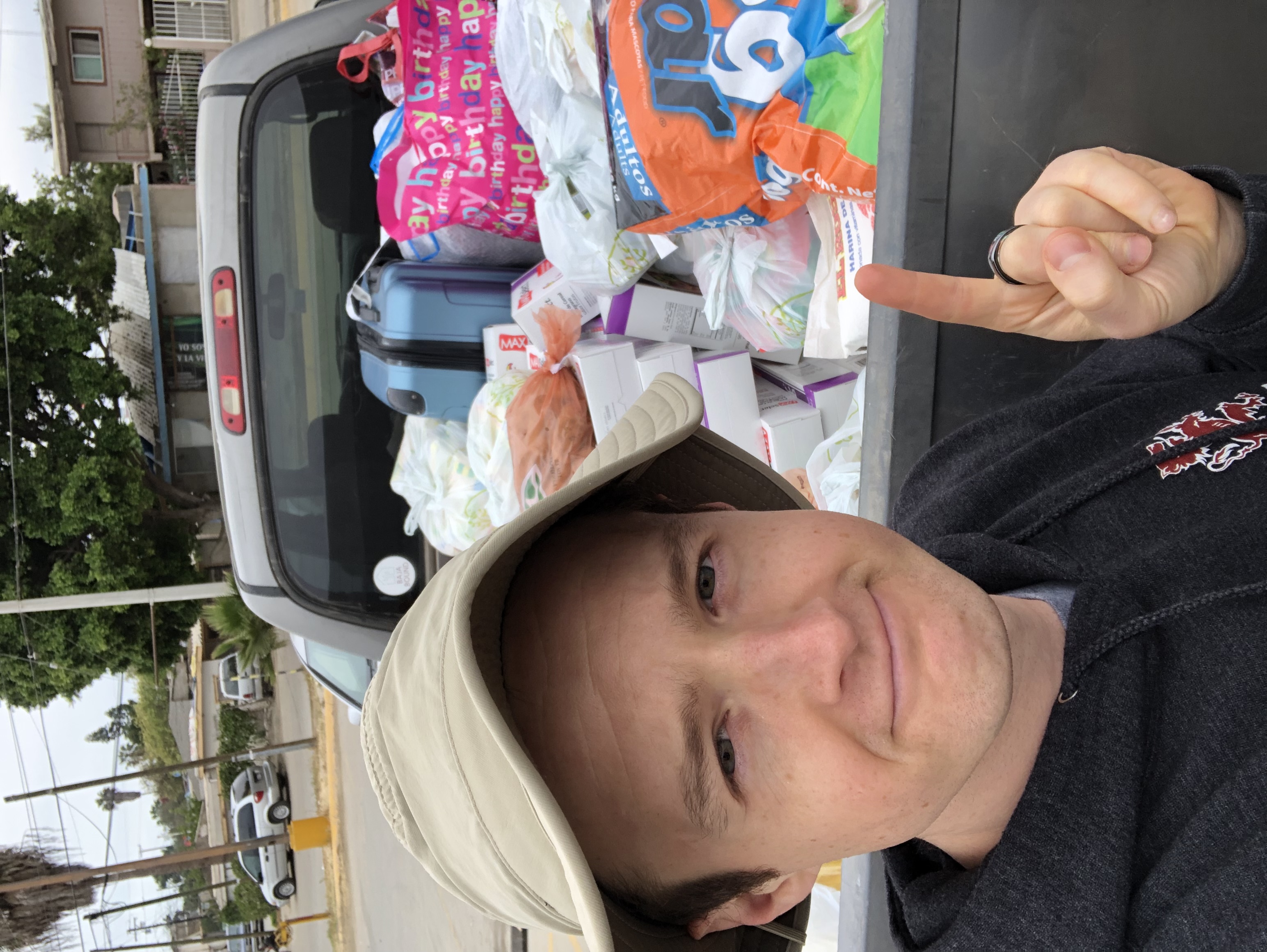 Truck loaded with donations